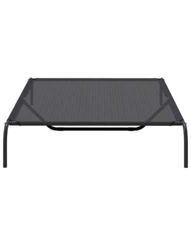 Cuccia per Cani Rialzata Nera 150x90x20 cm Textilene e Acciaio