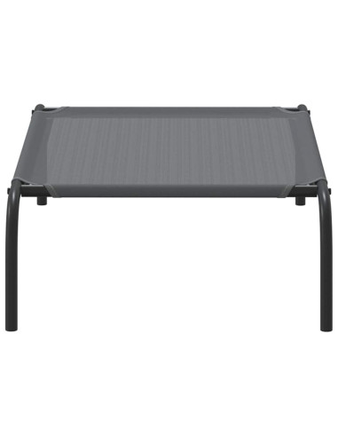 Cuccia per Cani Rialzata Grigia 90x50x20 cm Textilene e Acciaio