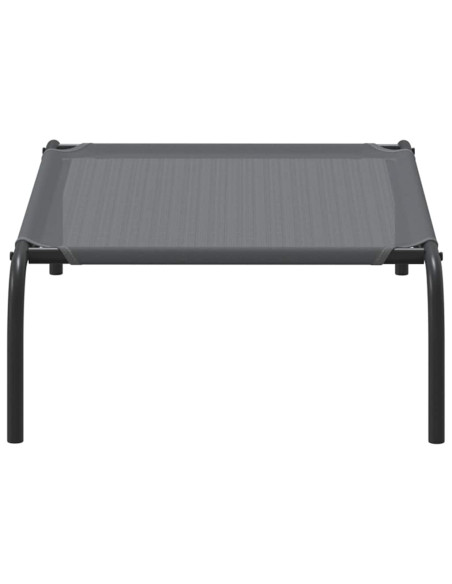 Cuccia per Cani Rialzata Grigia 90x50x20 cm Textilene e Acciaio