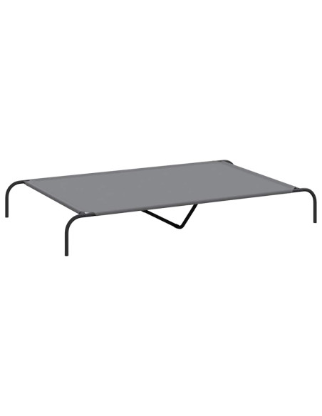 Cuccia per Cani Rialzata Grigia 150x90x20cm Tela Oxford/Acciaio