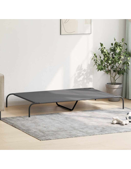 Cuccia per Cani Rialzata Grigia 150x90x20cm Tela Oxford/Acciaio