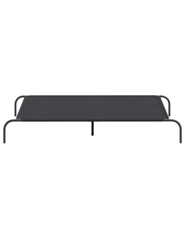 Cuccia per Cani Rialzata Nera 150x90x20cm Tela Oxford e Acciaio