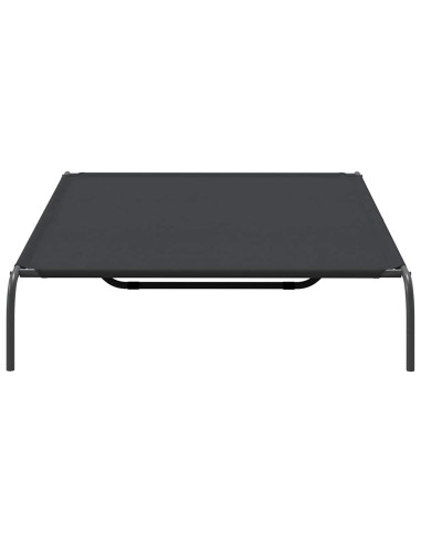 Cuccia per Cani Rialzata Nera 150x90x20cm Tela Oxford e Acciaio