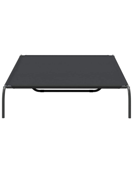 Cuccia per Cani Rialzata Nera 150x90x20cm Tela Oxford e Acciaio