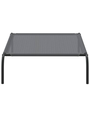 Cuccia per Cani Rialzata Grigia 110x65x20cm Textilene e Acciaio