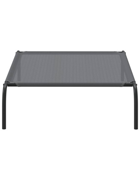 Cuccia per Cani Rialzata Grigia 110x65x20cm Textilene e Acciaio
