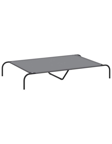 Cuccia per Cani Rialzata Grigia 130x80x20cm Tela Oxford/Acciaio