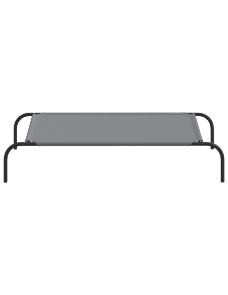 Cuccia per Cani Rialzata Grigia 110x65x20cm Tela Oxford/Acciaio