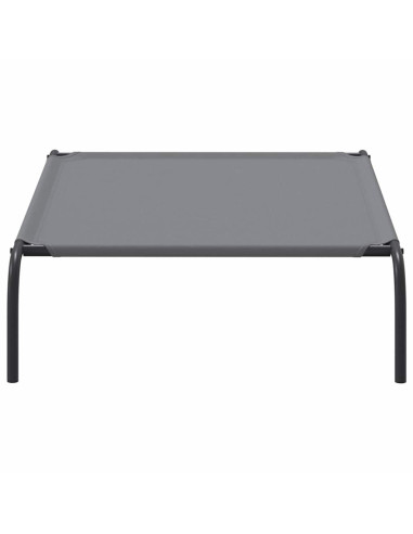 Cuccia per Cani Rialzata Grigia 110x65x20cm Tela Oxford/Acciaio