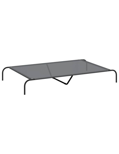 Cuccia per Cani Rialzata Grigia 150x90x20cm Textilene e Acciaio