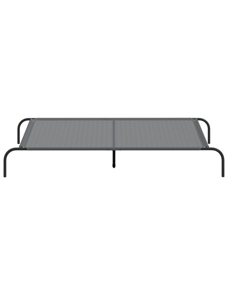 Cuccia per Cani Rialzata Grigia 150x90x20cm Textilene e Acciaio