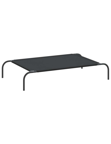 Cuccia per Cani Rialzata Nera 110x65x20cm Tela Oxford e Acciaio