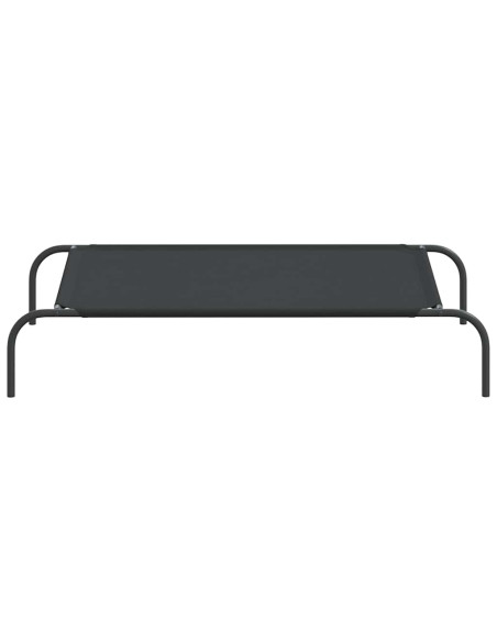 Cuccia per Cani Rialzata Nera 110x65x20cm Tela Oxford e Acciaio