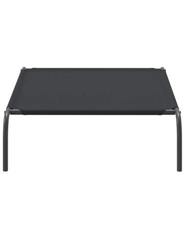 Cuccia per Cani Rialzata Nera 110x65x20cm Tela Oxford e Acciaio