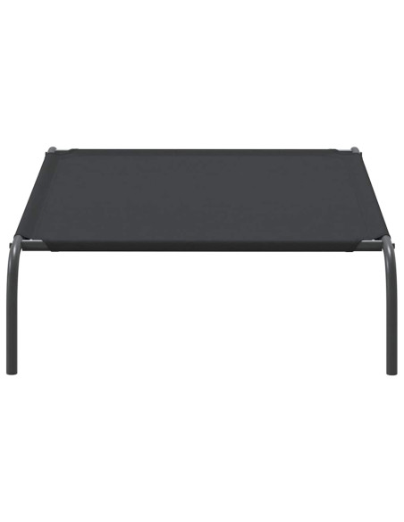 Cuccia per Cani Rialzata Nera 110x65x20cm Tela Oxford e Acciaio