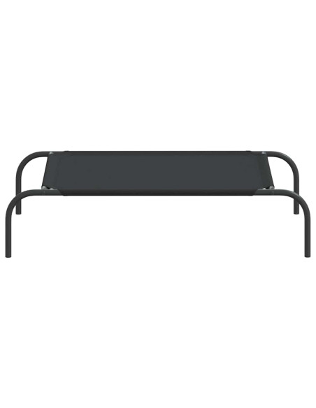 Cuccia per Cani Rialzata Nera 90x50x20 cm Tela Oxford e Acciaio