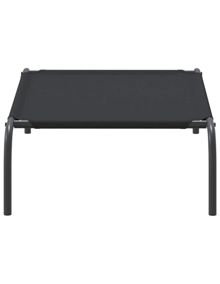 Cuccia per Cani Rialzata Nera 90x50x20 cm Tela Oxford e Acciaio