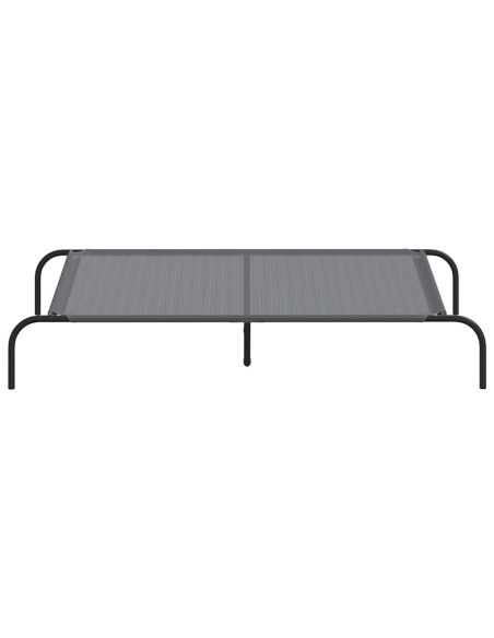 Cuccia per Cani Rialzata Grigia 130x80x20cm Textilene e Acciaio