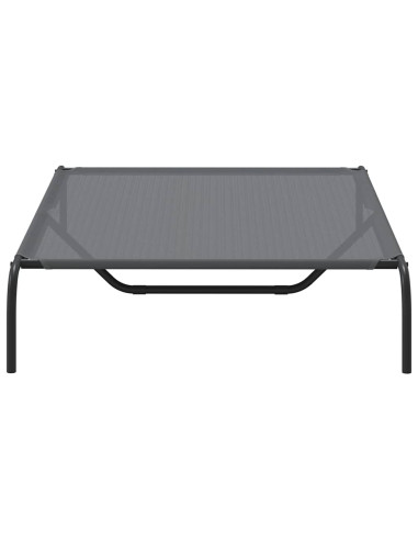 Cuccia per Cani Rialzata Grigia 130x80x20cm Textilene e Acciaio