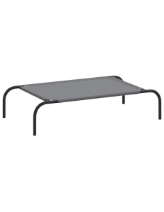 Cuccia per Cani Rialzata Grigia 90x50x20 cm Tela Oxford/Acciaio 2