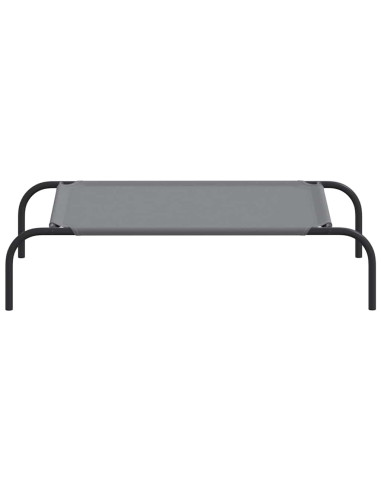 Cuccia per Cani Rialzata Grigia 90x50x20 cm Tela Oxford/Acciaio
