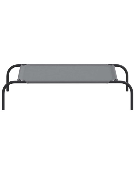 Cuccia per Cani Rialzata Grigia 90x50x20 cm Tela Oxford/Acciaio