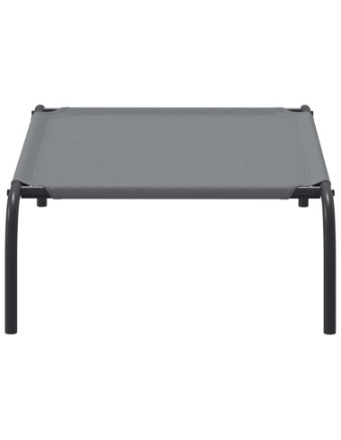 Cuccia per Cani Rialzata Grigia 90x50x20 cm Tela Oxford/Acciaio