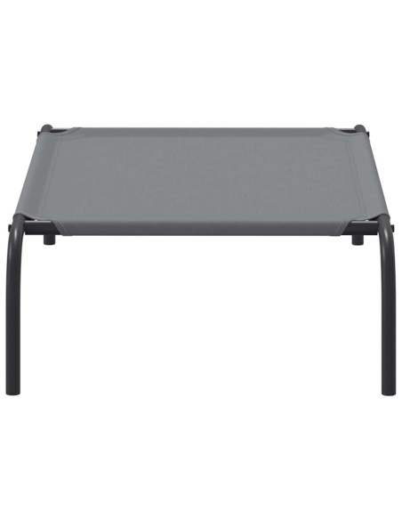 Cuccia per Cani Rialzata Grigia 90x50x20 cm Tela Oxford/Acciaio