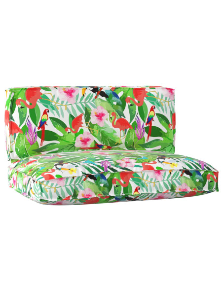 Set di Cuscini per Pallet 2 Pezzi Giungla Tropicale Poliestere