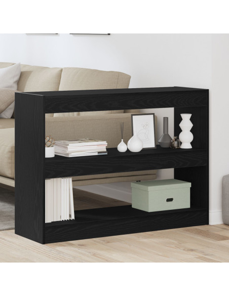 Libreria/Divisorio per Stanze  Nero Rovere 100x30x72 cm Legno ingegnerizzato