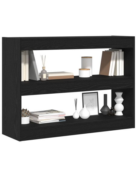 Libreria/Divisorio per Stanze  Nero Rovere 100x30x72 cm Legno ingegnerizzato