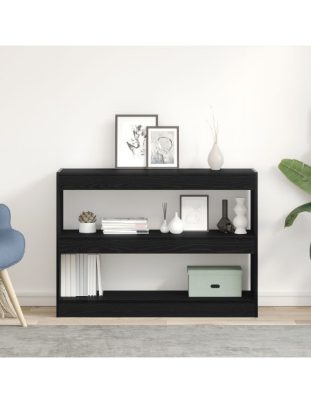 Libreria/Divisorio per Stanze  Nero Rovere 100x30x72 cm Legno ingegnerizzato
