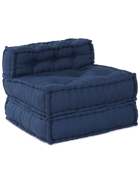 Pouff Modulari  3 pezzi in Tessuto Indigo