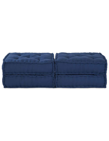 Pouf modulari  2 pezzi in tessuto indaco