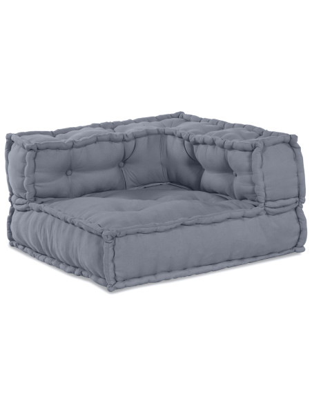 Pouf Modulari  2 pezzi Grigio Tessuto