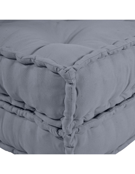 Pouf Modulari  2 pezzi Grigio Tessuto