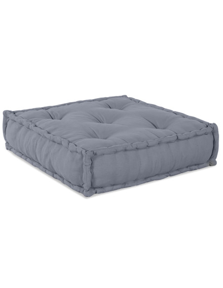 Pouffe Sofa Modulare a 3 Posti Convertibile in Tessuto Grigio
