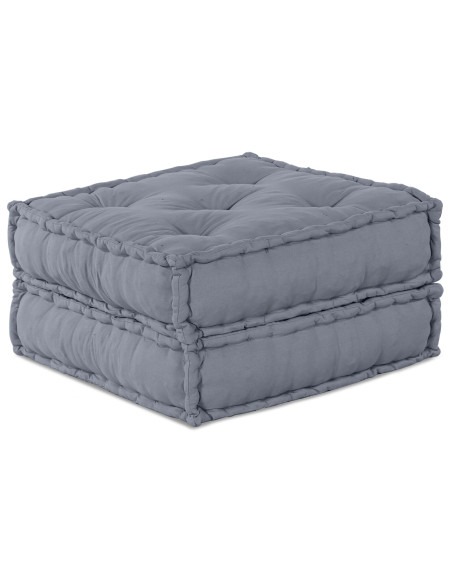 Pouffe Sofà Modulare a Due Posti Convertibile in Tessuto Grigio