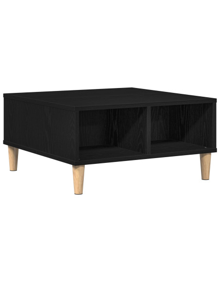 Tavolino da caffè nero in rovere 60x60x30 cm in legno composito