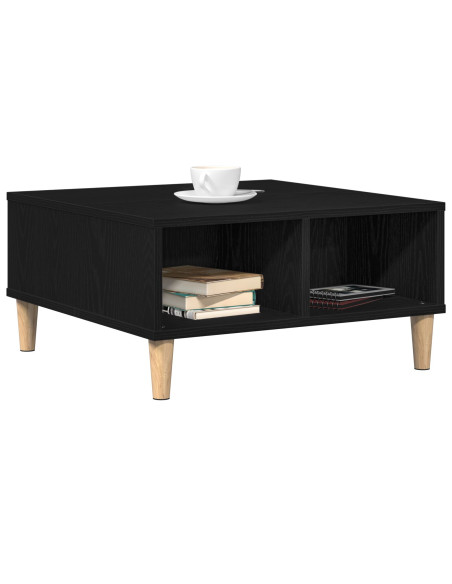 Tavolino da caffè nero in rovere 60x60x30 cm in legno composito