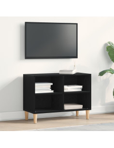 Mobile TV Rovere Nero 69,5 x 30 x 50 cm Legno multistrato 2