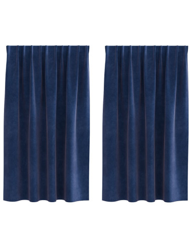 Tende oscuranti 2 pcs Blu Scuro 140 x 140 cm Velluto