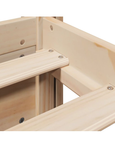 Giroletto con Testiera 90x200 cm in Legno Massello di Pino