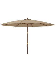 Ombrellone da Giardino con Palo in Legno Tortora 400x273 cm 2
