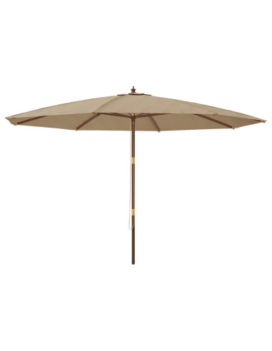 Ombrellone da Giardino con Palo in Legno Tortora 400x273 cm