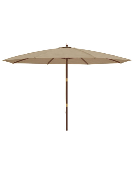Ombrellone da Giardino con Palo in Legno Tortora 400x273 cm