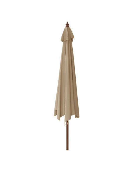Ombrellone da Giardino con Palo in Legno Tortora 400x273 cm