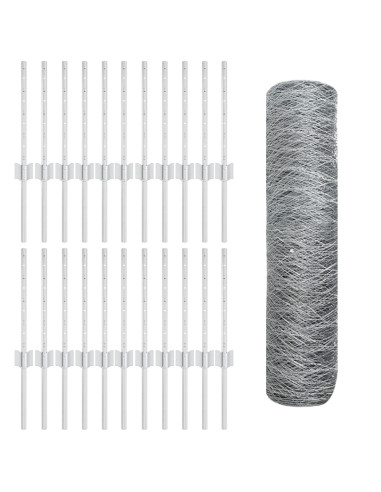 Recinzione con Posto Argento 0,4 x 50 m Acciaio