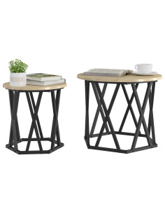 Tavolo laterale 2 pcs Rovere Sonoma 2