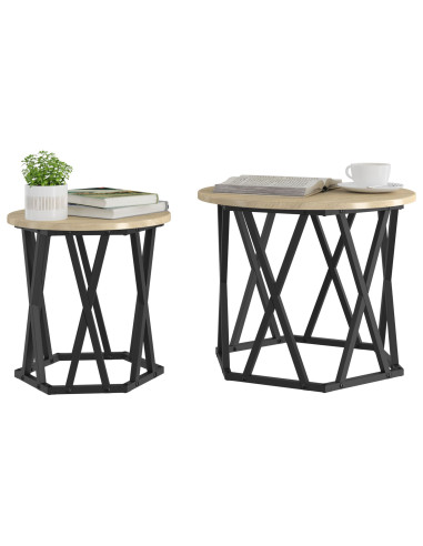 Tavolo laterale 2 pcs Rovere Sonoma